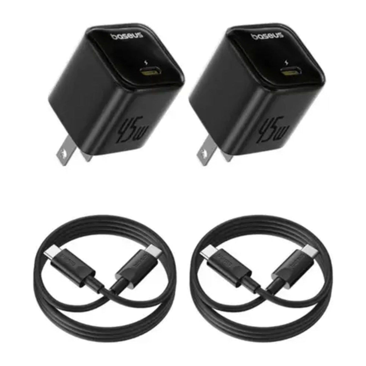 Baseus 45W GaN6 Charger with 100W Cable — Pack of 2