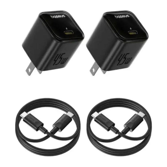 Baseus 45W GaN6 Charger with 100W Cable — Pack of 2