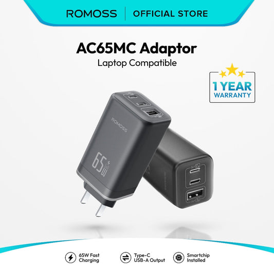 Romoss AC65MC 65W GaN Charger — 3 Ports