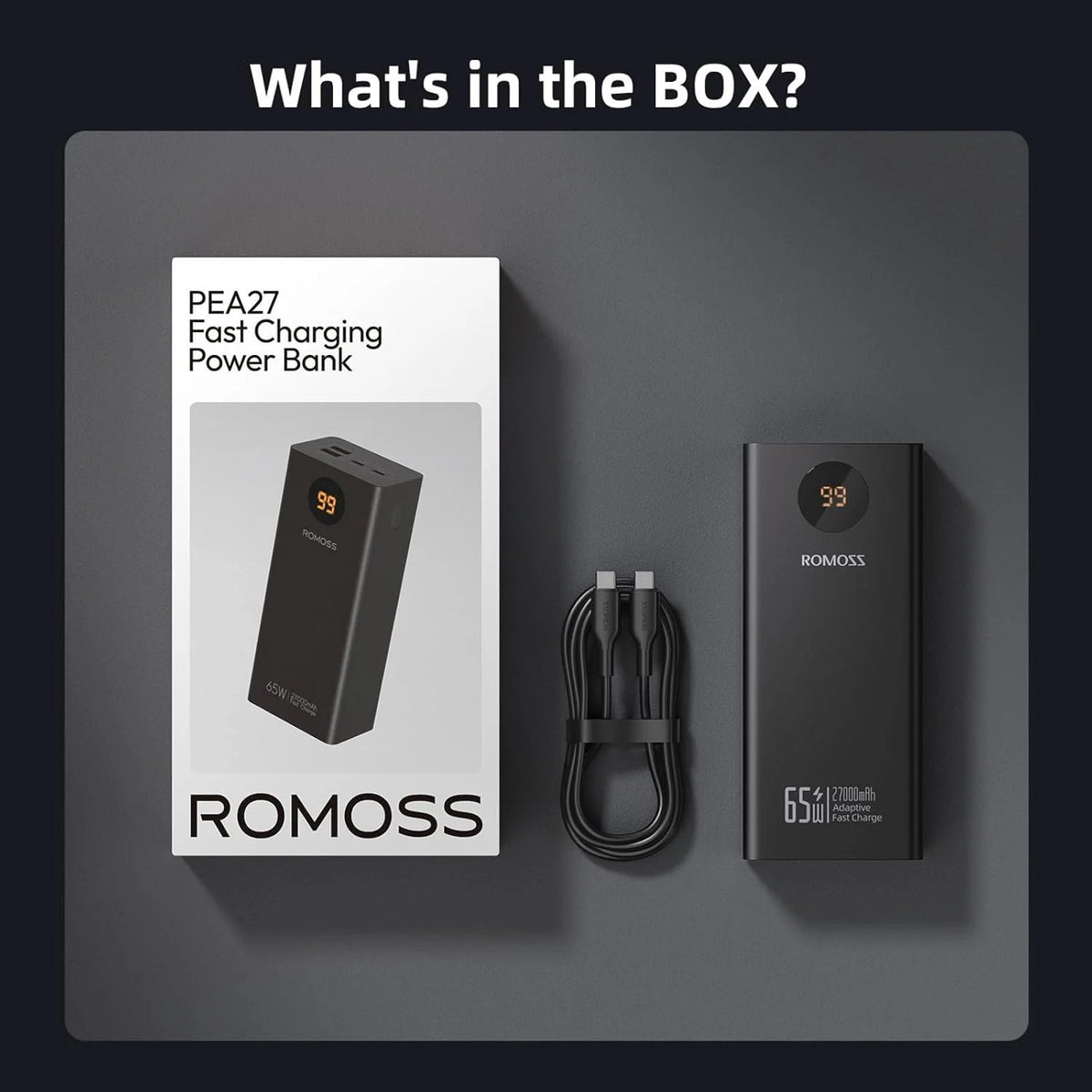 Romoss PEA27S Power Bank — 27,000mAh, 30W